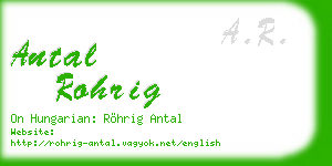 antal rohrig business card